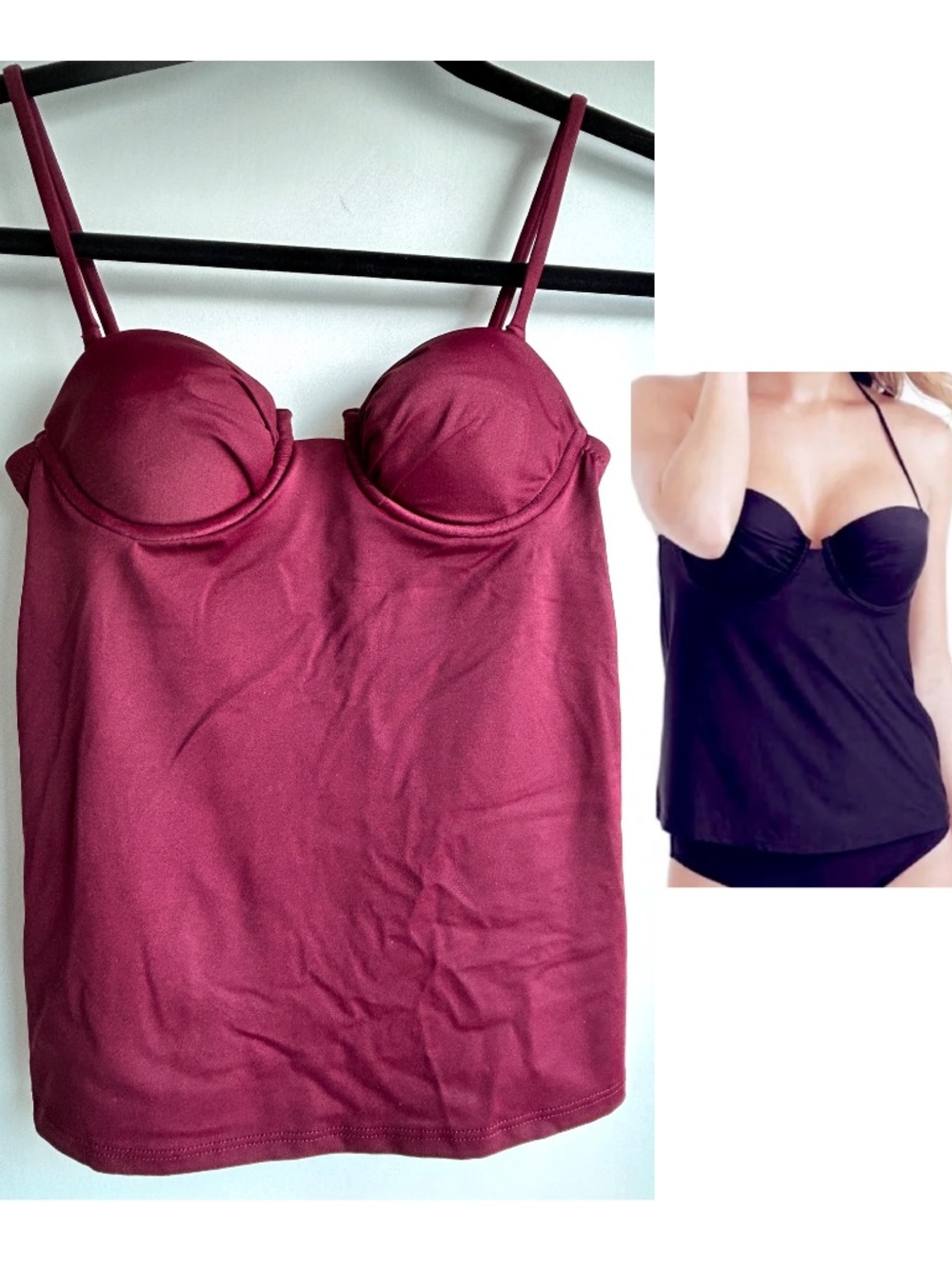 J.Crew NWT Swimsuits Ruched Underwire Swing Top Red Currant size 0